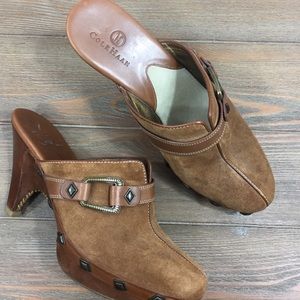 cole haan suede mules